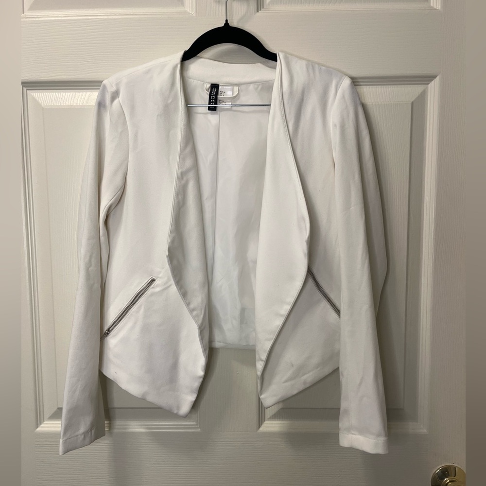 H&M Divided Women’s Cream Cascading Front Blazer Sz 6‎